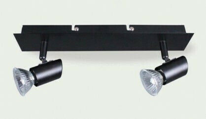 Inlight 9078-2 Διπλό Σποτ με Ντουί GU10 σε Μαύρο Χρώμα