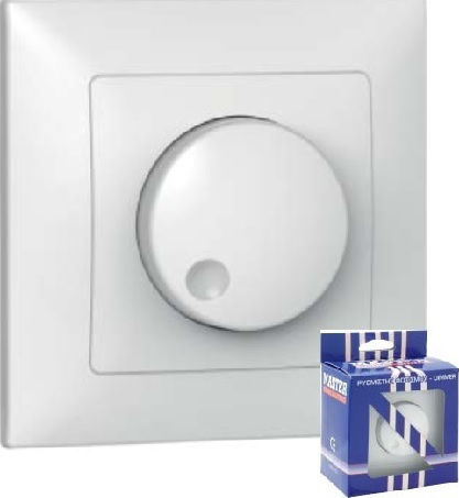 Master Recessed Dimmer Switch with Universal Frame Rotary 1000W in White Colour