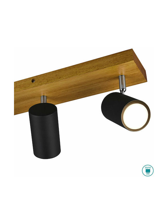 Trio Lighting Marley Тройно Спот с Цокъл GU10 в Черен Цвят