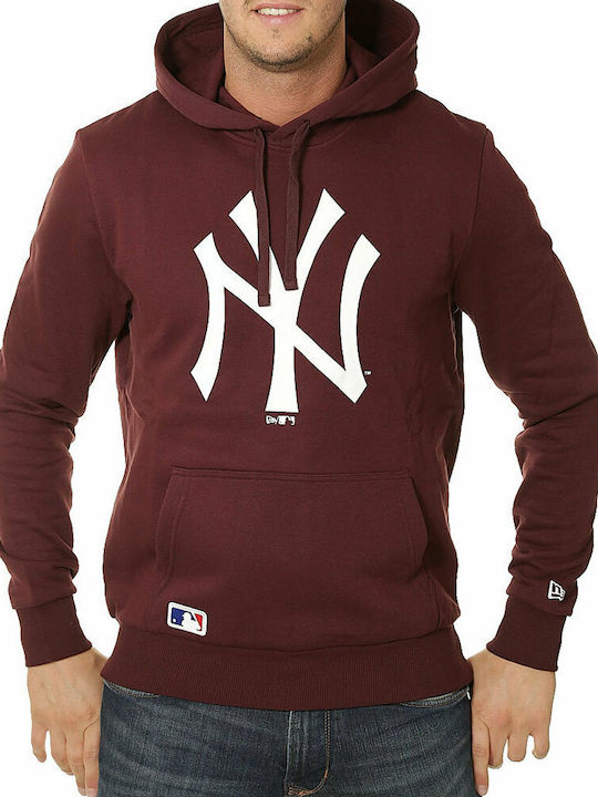 New York Yankees Sweatshirt with Hood Burgundy