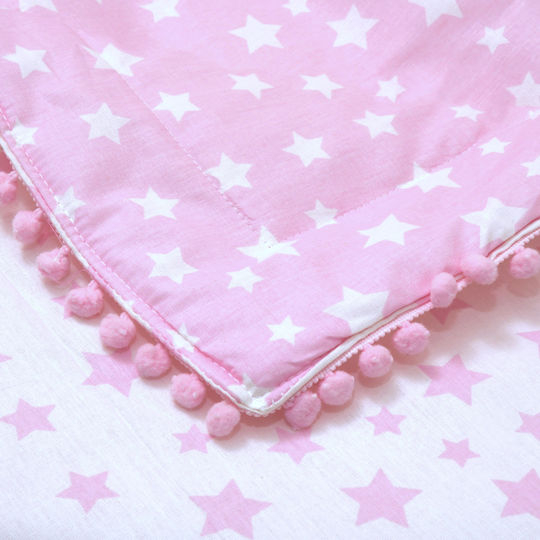 Morven Double Sided Cotton Baby Quilt Molly 1905 80x120cm Pink