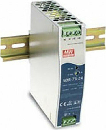 Mean Well Τροφοδοτικό Ράγας SDR75-48 με Έξοδο 48V και Ισχύ 75W 1.6A
