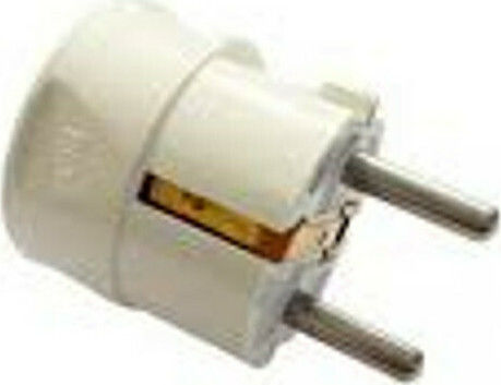 Male Schuko Plug White