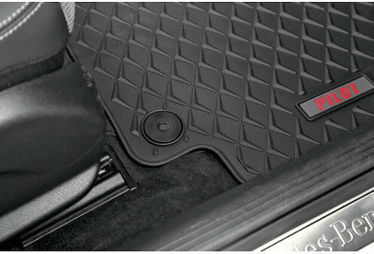Lampa Σετ Μπροστινά και Πίσω Πατάκια 4τμχ για Fiat Panda 2012 Μαύρα