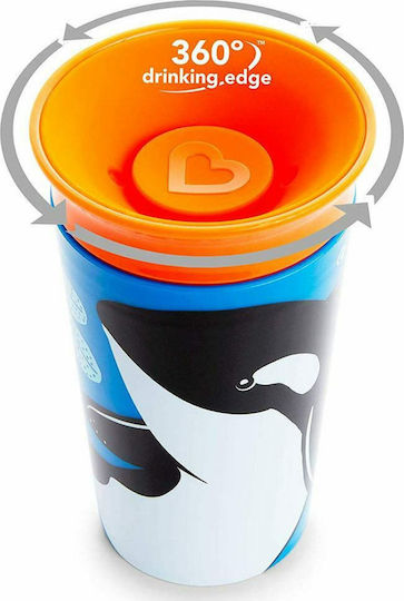 Munchkin Miracle 360° Wildlove Sippy Cup Plastic Blue Blue Whale 266ml For 12m+