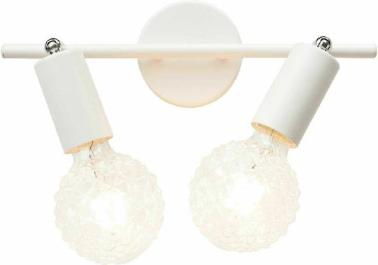 Aca Mohicans Double Spot with Socket E27 in White Color