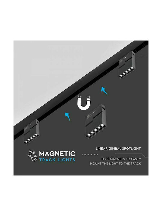 V-TAC LED Φυσικό Λευκό Σποτ με 5 Φώτα σε Μαύρο Χρώμα