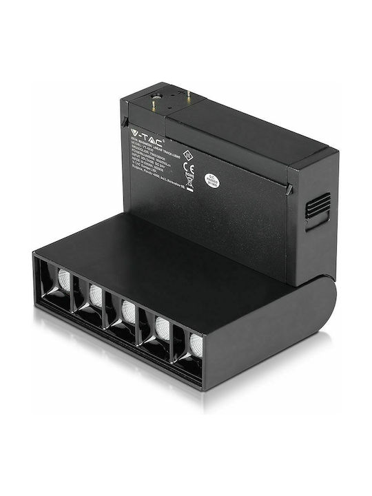 V-TAC LED Φυσικό Λευκό Σποτ με 5 Φώτα σε Μαύρο Χρώμα