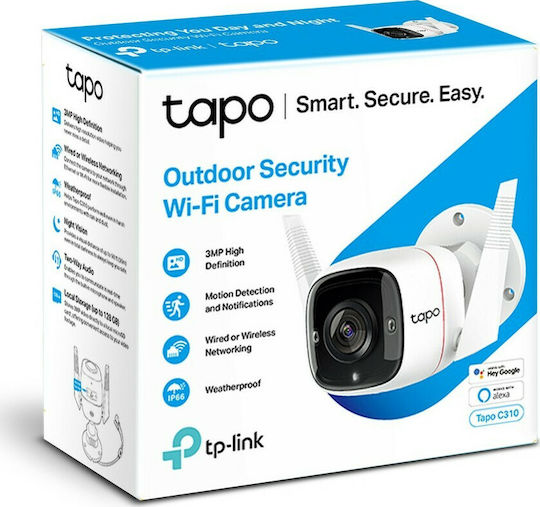 TP-LINK Tapo C310 v1 IP Surveillance Camera Wi-Fi Full HD+ 3MP Waterproof with Two-Way Communication and Lens 4mm