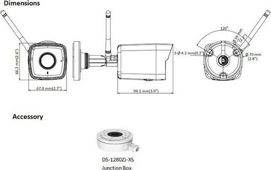Hikvision DS-2CV1021G0-IDW1(D) IP Surveillance Camera Full HD 1080p Waterproof with Lens 2.8mm
