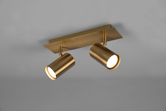 Trio Lighting Marley Διπλό Σποτ με Ντουί GU10 σε Χρυσό Χρώμα