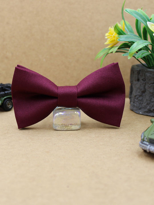 Kids Fabric Bow Tie Burgundy