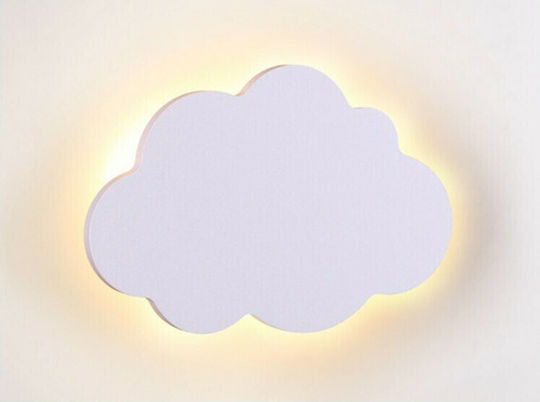 Aca Kinder Wandleuchte LED Hölzernes Wölkchen White