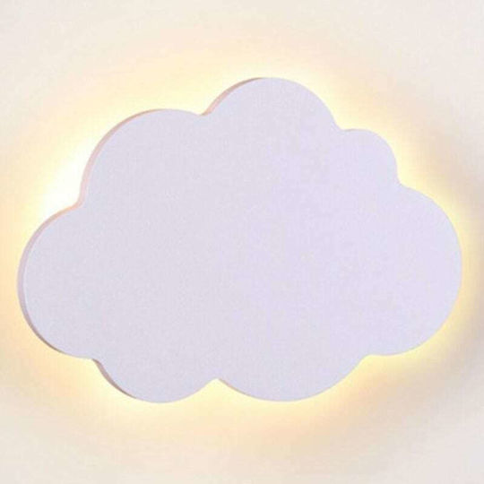 Aca Kinder Wandleuchte LED Hölzernes Wölkchen White