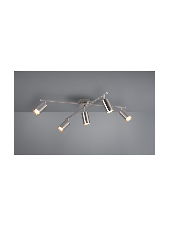 Trio Lighting Marley Spot with 5 Lights and with Socket GU10 in Silver Color