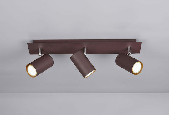 Trio Lighting Marley Dreifach Spot mit Fassung GU10 in Braun Farbe