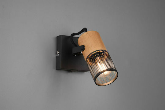 Trio Lighting Tosh Spot mit Fassung E14 Holz Weiß - Schwarz Mate