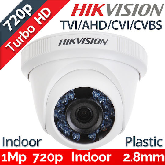 Hikvision DS-2CE56C0T-IRPF CCTV Cameră de Supraveghere HD 720P Rezistentă la apă cu Lentilă 2.8mm