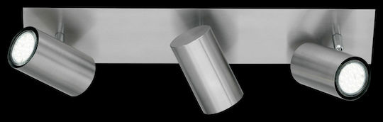 Trio Lighting Marley Τριπλό Σποτ με Ντουί GU10 σε Ασημί Χρώμα