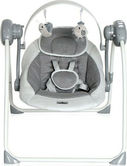 Lorelli Ηλεκτρικό Relax Μωρού Κούνια Portofino Cool Grey Stars με Μουσική 2 σε 1 για Παιδί έως 9kg