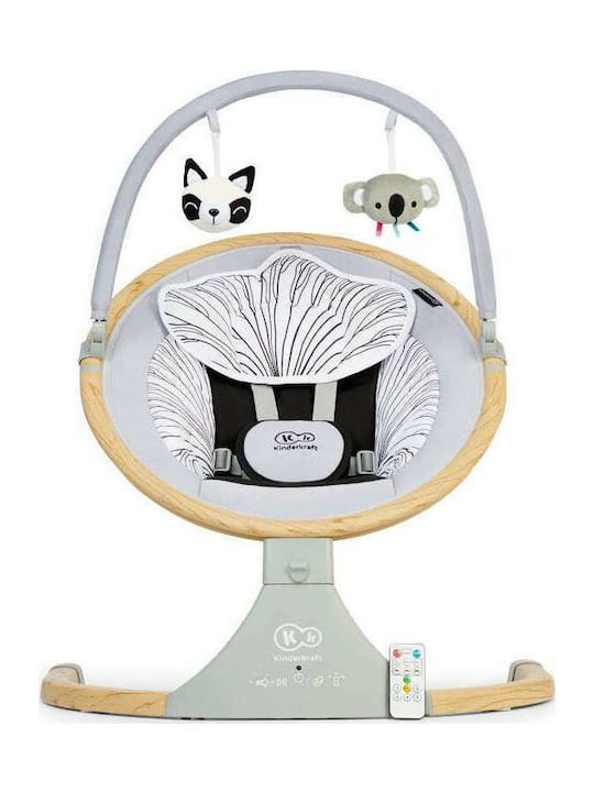 Kinderkraft Electric Relax Bebeluș 2 în 1 Lumi cu Muzică Gri pentru Copil până la 9kg