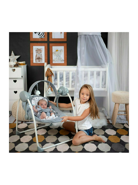 Lorelli Electric Baby Relax Swing Portofino with Music Cameo Rose Stars for Child up to 9kg