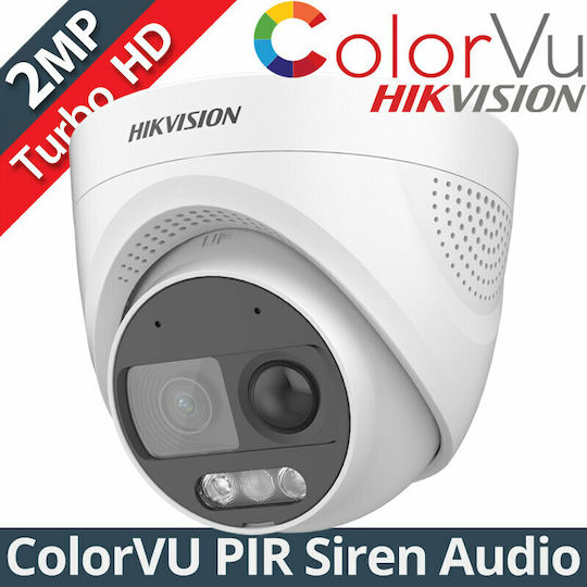 Hikvision DS-2CE72DF3T-PIRXOS CCTV Cameră de Supraveghere Full HD 1080p Rezistentă la apă cu Comunicare Bidirecțională și Lentilă 2.8mm