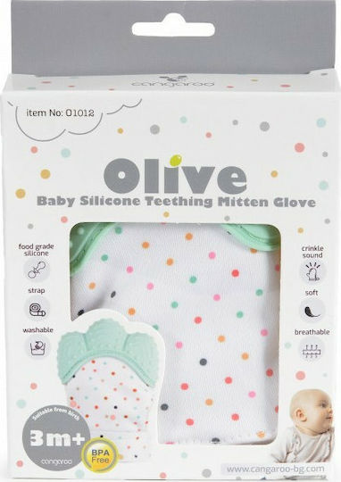 Cangaroo Mitten Olive Silicone Teething Glove for 0 m+
