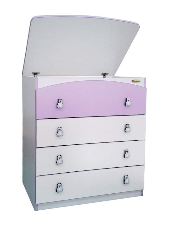 Premium Baby Dresser with 4 Drawers Beige 80x50x88cm