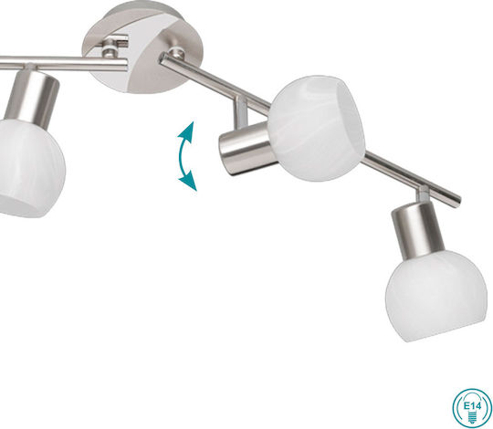 Trio Lighting Antibes Spot with 4 Lights and with Socket E14 in Silver Color