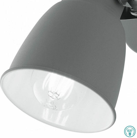 Fan Europe Legend Μονό Σποτ με Ντουί E27 σε Γκρι Χρώμα