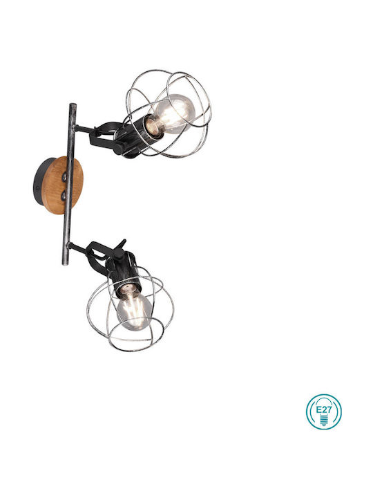 Trio Lighting Madras Double Spot with Socket E27 in Silver Color