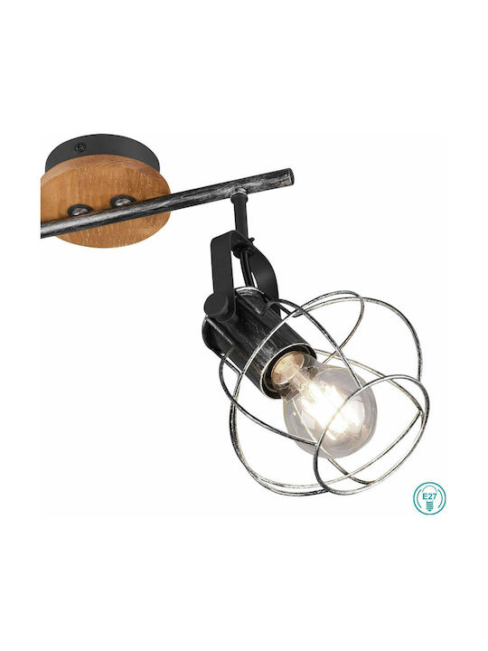 Trio Lighting Madras Double Spot with Socket E27 in Silver Color
