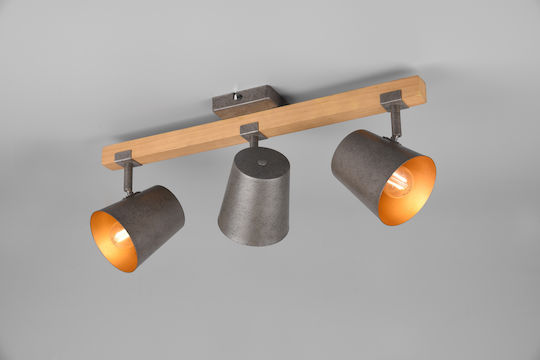 Trio Lighting Bell Τριπλό Σποτ με Ντουί E14 σε Γκρι Χρώμα