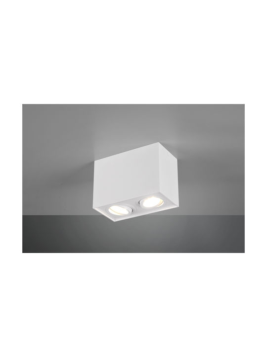 Trio Lighting Biscuit Double Spot with Socket GU10 in White Color