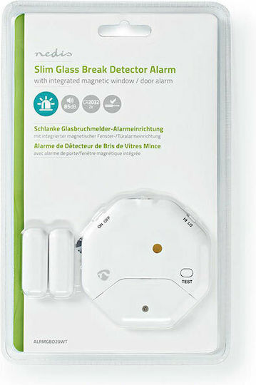 Nedis Glass Break Sensor Battery Slim Break for Doors/Windows in White Color