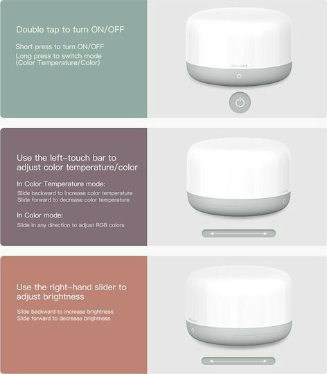 Yeelight Smart Διακοσμητικό Φωτιστικό Bedside Lamp D2 LED RGB 14x14x10εκ.