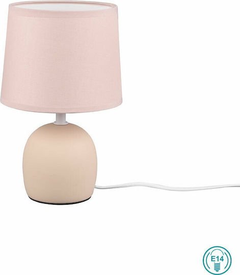 Trio Lighting Malu Ceramic Table Lamp for Socket E14 with Beige Shade and Base