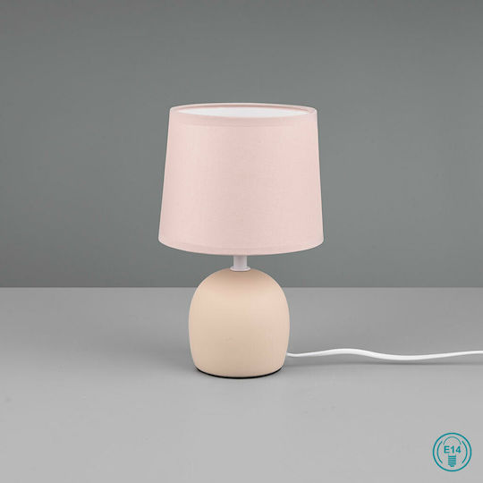 Trio Lighting Malu Ceramic Table Lamp for Socket E14 with Beige Shade and Base