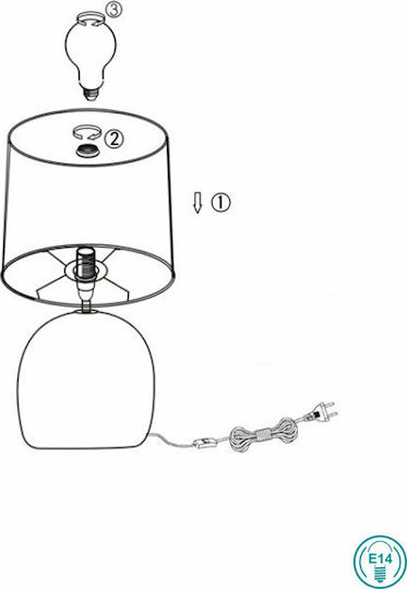 Trio Lighting Malu Ceramic Table Lamp for Socket E14 with Beige Shade and Base