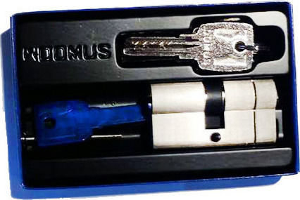 Domus Lock Cylinder Security ECON 65mm (30-35) with 5 Keys Silver