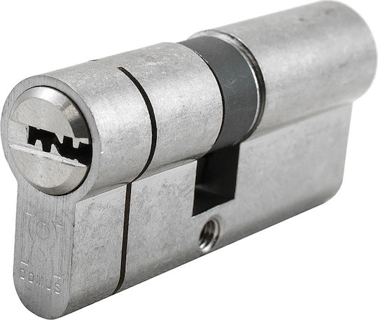 Domus Lock Cylinder Security ECON 65mm (30-35) with 5 Keys Silver