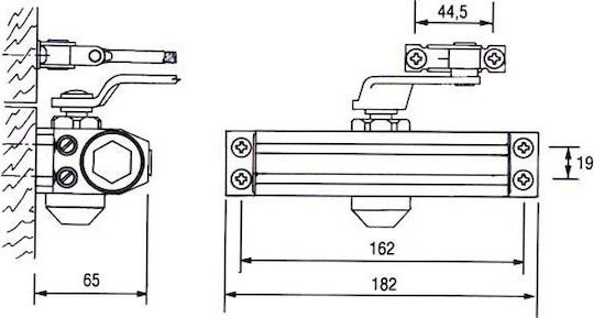 Cisa Door Return Mechanism for Doors up to 105cm and 80kg Brown