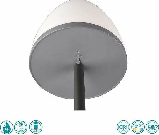 Trio Lighting Domingo Kunststoff Tischlampe LED mit Weiß Schirm und Schwarz Basis