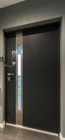 Olympia TK 10 Door Handle Padlock 200mm with Chain Silver