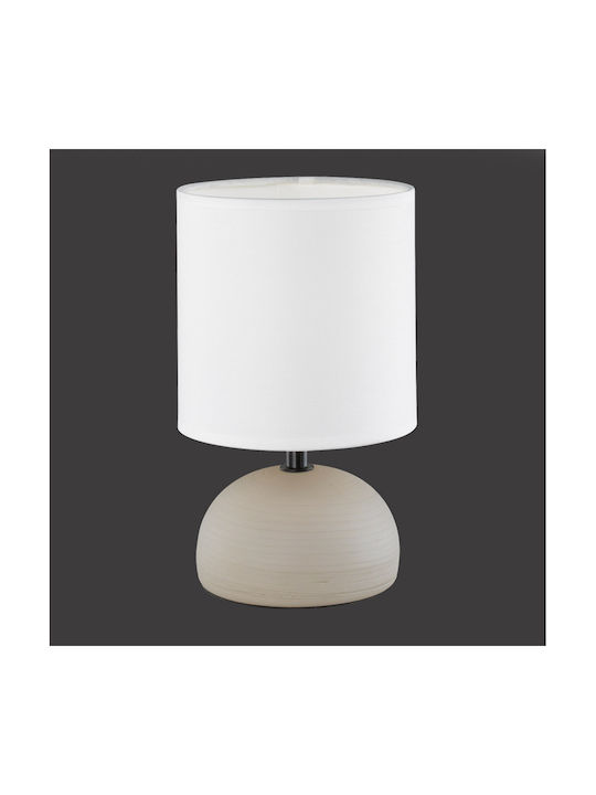 Trio Lighting Luci Κεραμικό Πορτατίφ για Ντουί E14 με Λευκό Καπέλο και Γκρι Βάση