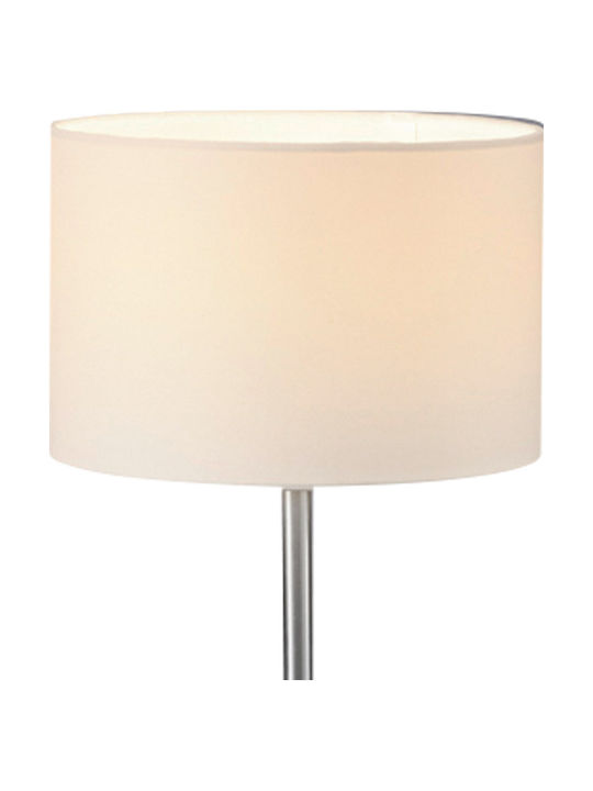 Trio Lighting Hotel Metal Table Lamp for Socket E14 with White Shade and Silver Base