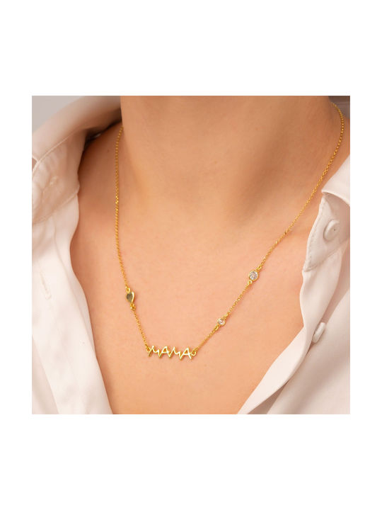 Excite-Fashion Necklace Mum from Gold Plated Silver with Zircon