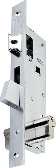 Domus Recessed Lock Front door Recessed Locks with Center 30mm Silver Left