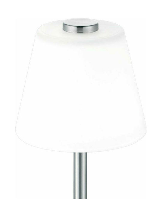 Trio Lighting Emerald Metal Table Lamp LED with White Shade and Silver Base